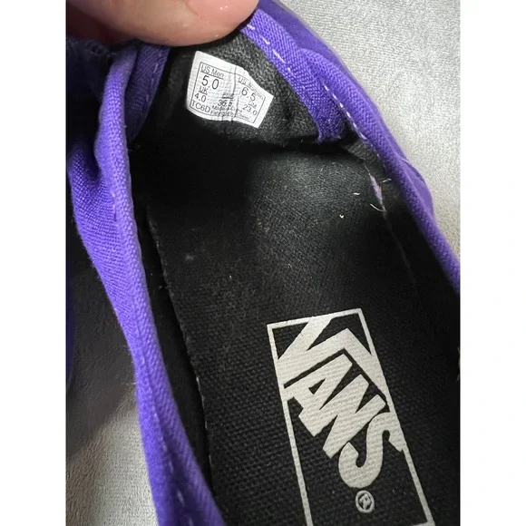 Vans Authentic Purple Canvas Low Top Sneakers Shoes US Men 5 Womens 6.5 - Picture 5 of 5
